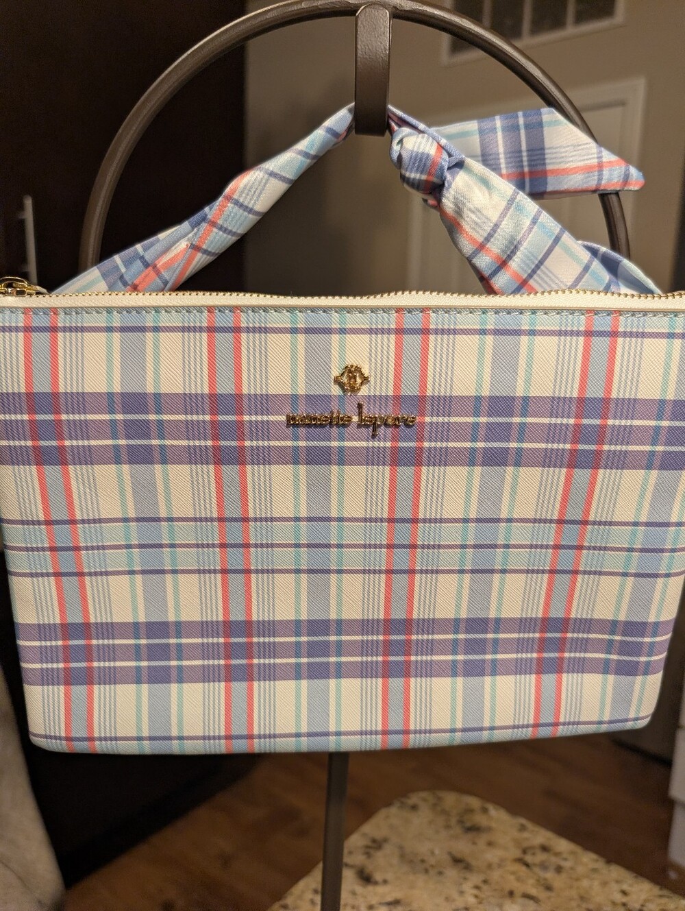 Nanette Lepore Nwot Lavender Plaid Hand Bag